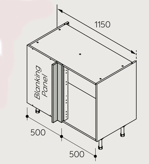 Standard blind corner base unit